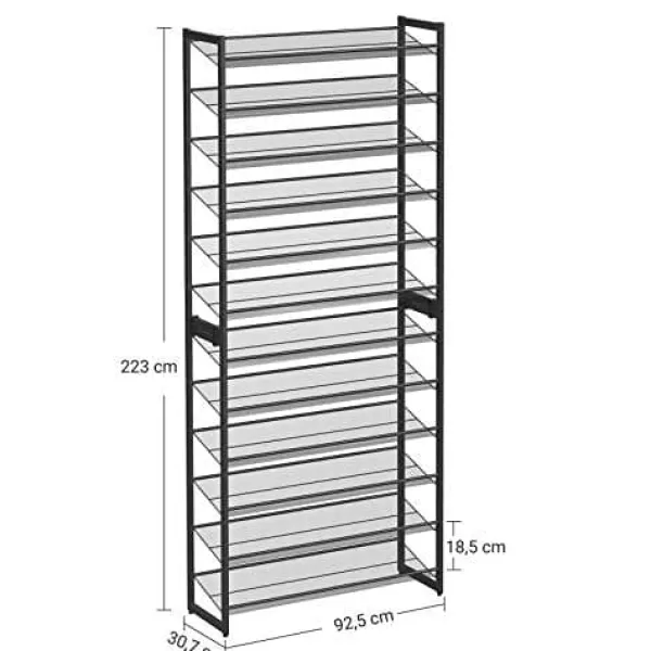 Skostativ – Stabelbar – Metalramme – Sort Sale