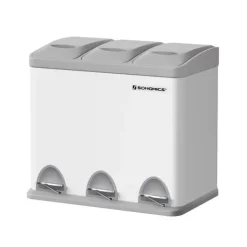 Skraldebakke - Køkkenskraldespand - Metal pedalspand - 3-i-1 skraldespand - 24 liter - Affaldssortering - Affaldssorteringssystem Online