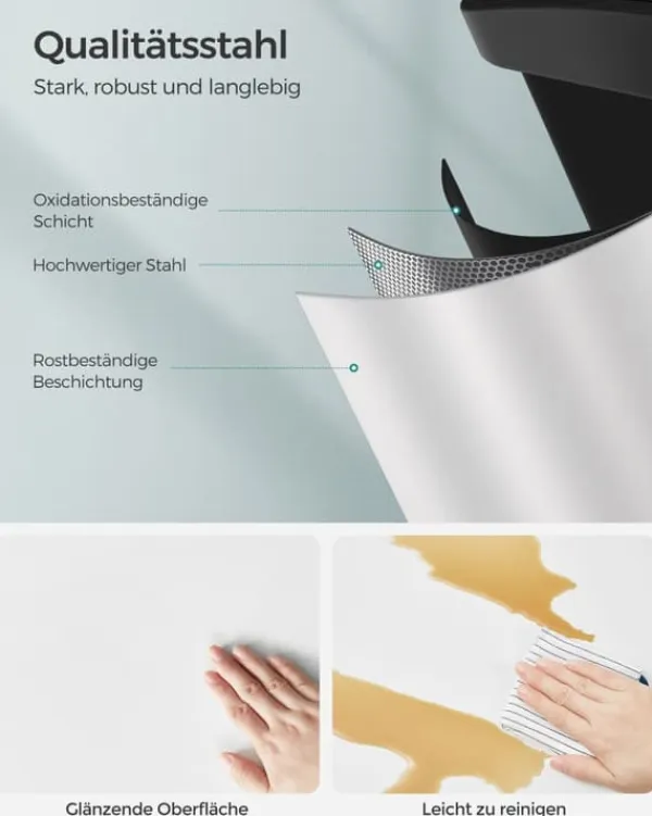 Affaldssorteringsspande>Skraldespand – 3 x 15 liter – med låg og inderspand – hvid og sort