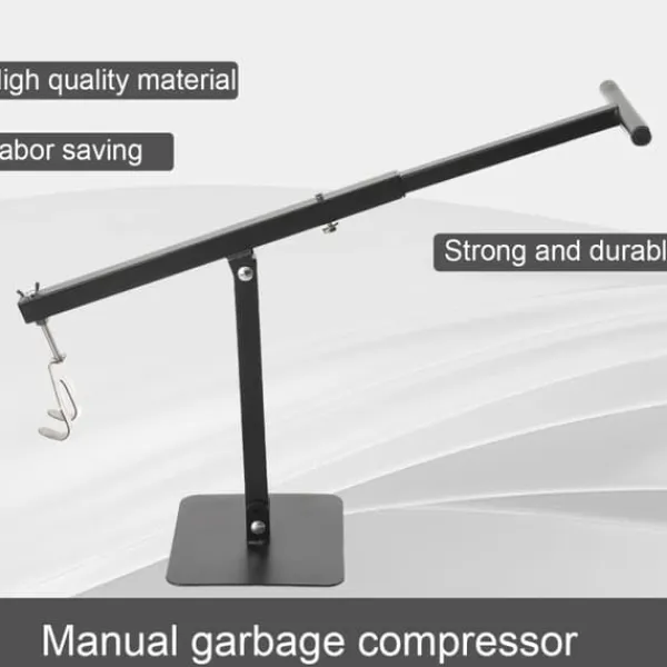 Affaldskompaktorer>Skraldespandskomprimator - Manuel - 66 cm - Rustfrit stål - Passer 60–100 L affaldsbeholdere - Effektiv affaldskomprimering