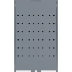 Skraldespandsskjuler i stål - 5 rum | Farve: Grå | Størrelse: 345x79x117 cm