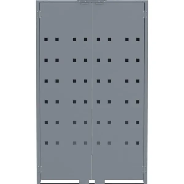Skraldespandsskjuler i stål - 5 rum | Farve: Grå | Størrelse: 345x79x117 cm