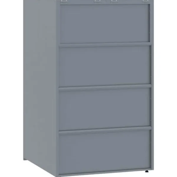 Skraldespandsskjuler i stål - 5 rum | Farve: Grå | Størrelse: 345x79x117 cm