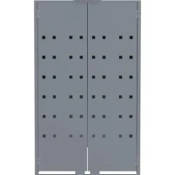 Skraldespandsskjuler i stål - 6 rum | Farve: Grå | Størrelse: 414x79x117 cm Best