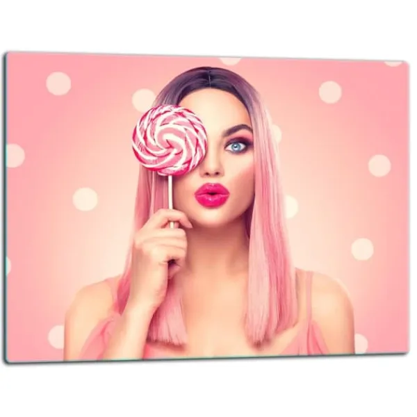 Skeer & Skovle>SKÆREBRÆT I GLAS 52x40 BARBIE