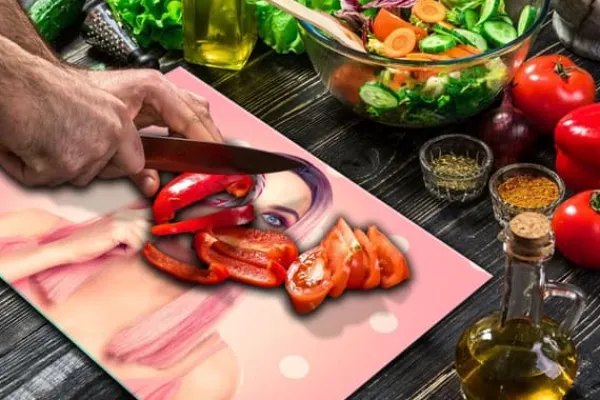 Skeer & Skovle>SKÆREBRÆT I GLAS 52x40 BARBIE