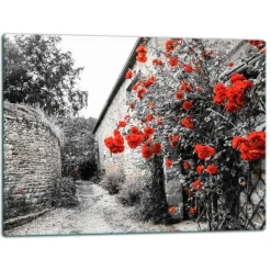 Skeer & Skovle>SKÆREBRÆT I GLAS 52x40 BLOMSTER