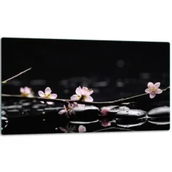 Skeer & Skovle>SKÆREBRÆT I GLAS 52x30 BLOMSTER