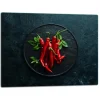 Skærebrætter>SKÆREBRÆT I GLAS 52x40 CHILI