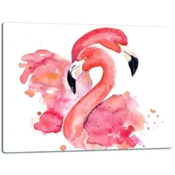 Skeer & Skovle>SKÆREBRÆT I GLAS 52x40 FLAMINGO