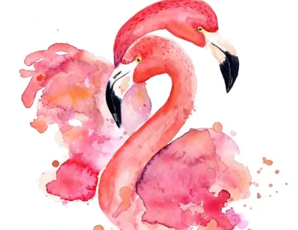 Skeer & Skovle>SKÆREBRÆT I GLAS 52x40 FLAMINGO