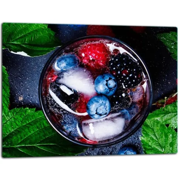 Mad- & Drikkeskabeloner>SKÆREBRÆT I GLAS 52x40 FRUGT