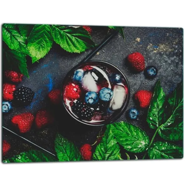 Mad- & Drikkeskabeloner>SKÆREBRÆT I GLAS 52x40 FRUGT