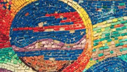 Skeer & Skovle>SKÆREBRÆT I GLAS 52x30 MOSAIK