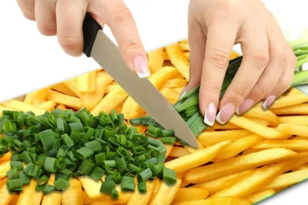 Bordskånere>SKÆREBRÆT I GLAS 52x40 POMMES FRITES