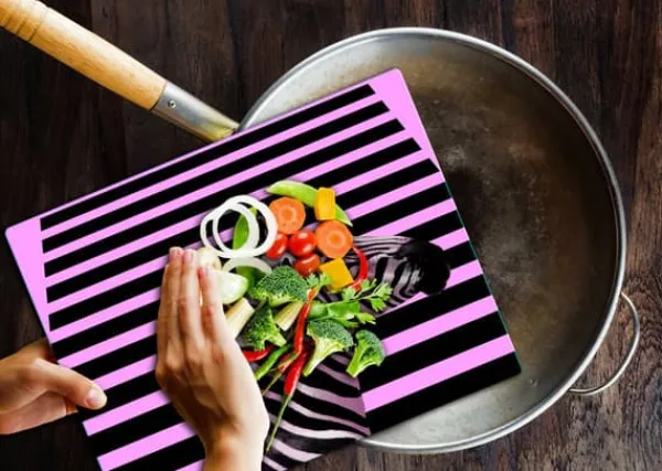 SKÆREBRÆT I GLAS 52x40 ZEBRA Hot