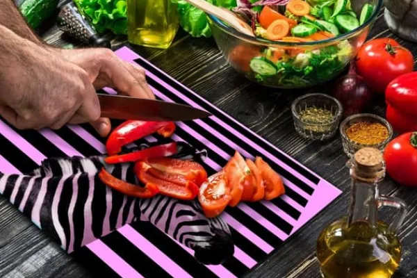 SKÆREBRÆT I GLAS 52x40 ZEBRA Hot