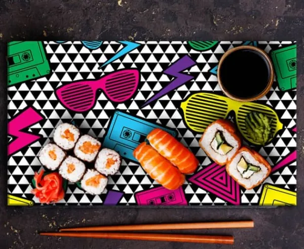 SKÆREBRÆT I GLASPLADE 52x30 POP ART Online
