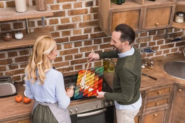 SKÆREBRÆT MED GLAS 52X40 MOSAIKFARVE Sale