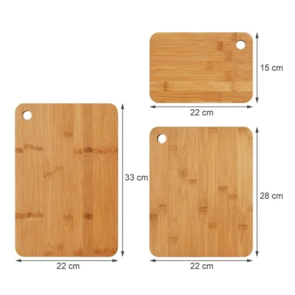 Skærebrætter>Skærebrætter, 33x22x1,5 cm, 28x22x1,5 cm, 22x15x1,5 cm, Natur