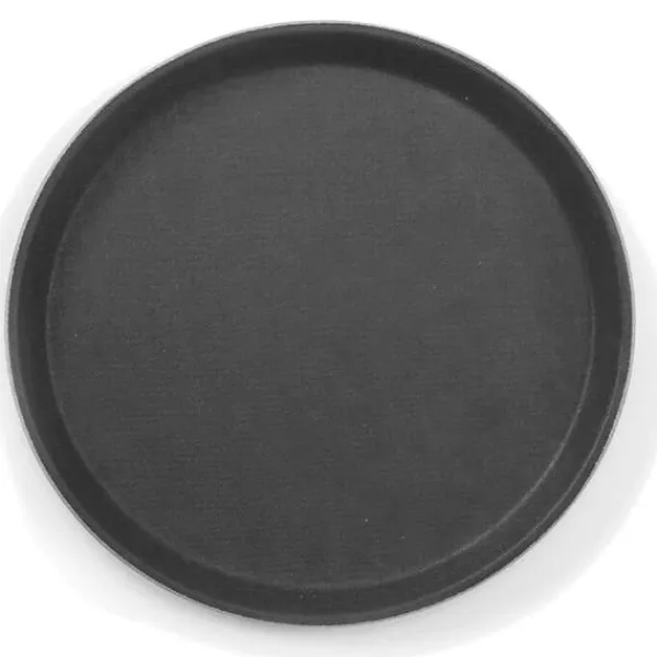 Serveringsfad & Skåle>Skridsikker tjenerbakke, rund, diameter. 40 cm - sort