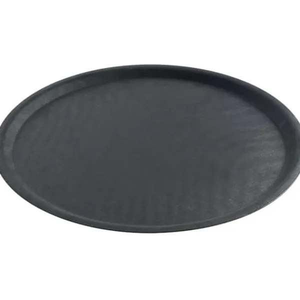 Serveringsfad & Skåle>Skridsikker tjenerbakke, rund, diameter. 40 cm - sort