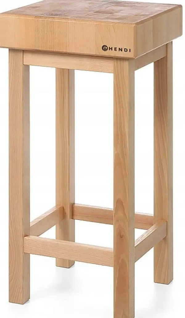 Slagterblok i træ med base 40x40x85 cm Hendi Outlet