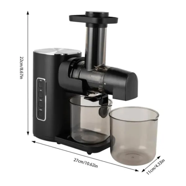 Slow Juicer Koldpresser - Elektrisk saftpresser - Stor kapacitet - Justerbar hastighed - Skridsikre fødder - Nem at rengøre - Sort Best