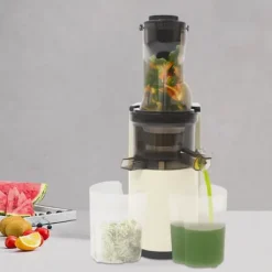 Slow Juicer YZJ02 - Koldpresset Saftpresser - 800W 220V EU-stik - 48 omdr./min - 500 ml - Frugtkødsseparation - Beige Discount