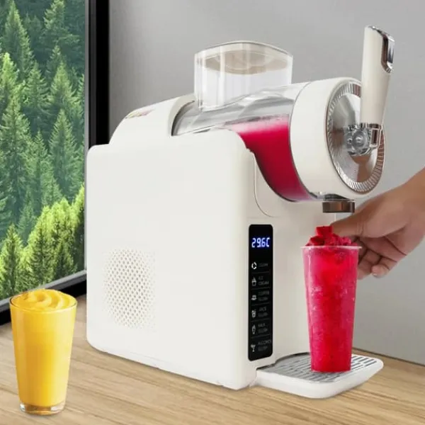 Slushmaskine - Shaved Ice Maskine - Bordmodel - 185 W Motor - Selvrensning - Til Hjemmet Outlet