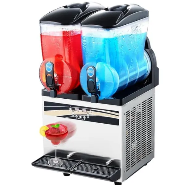 Slushmaskine Kommerciel, 15Lx2 Tank, Margarita Smoothie Frosne Drikkemaskine