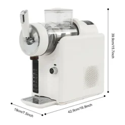 Slush-maskine til frosne drikke - Shaved Ice-maskine - Selvrens - Digital Styring - Flere Tilstande - EU-stik - Til Hjemmet - Beige