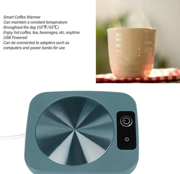 Kopvarmer>Smart kaffevarmer med konstant temperatur, kakaodrikvarmer, USB-drevet bærbar kopvarmer til kontor, rejser og derhjemme, holder din kaffe varm og læk | CDON