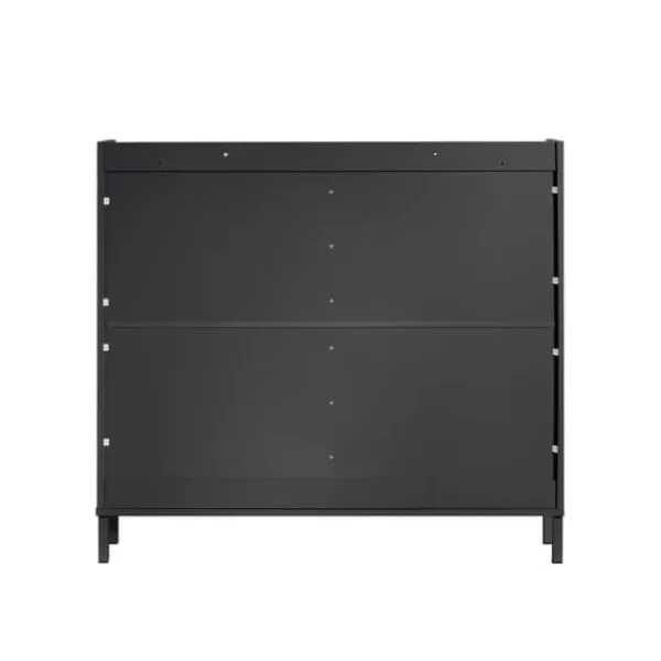 Tøj- & Garderobeopbevaring>SoBuy Smalt skoskab 100x19x90cm - 4 klapdøre | Pladsbesparende | Sort FSR100-SCH