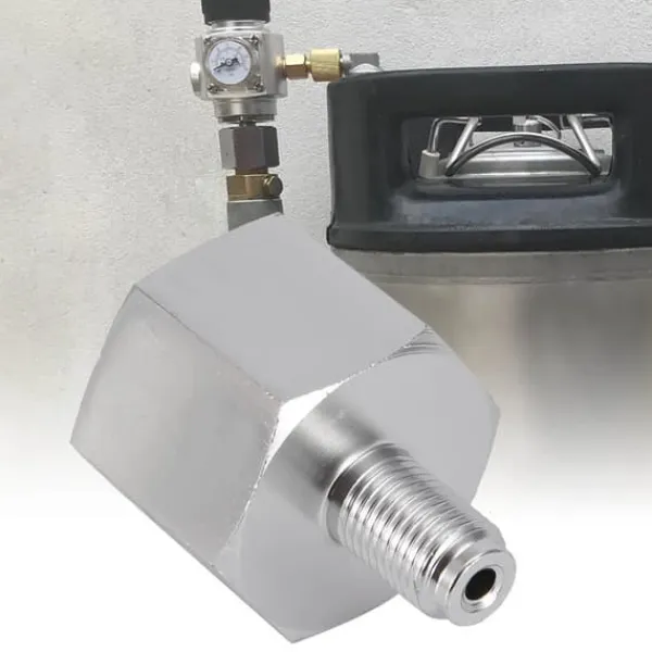 Sodavandsmaskiner>Sodavand CO2 Adapter Mini Regulator Hjemmebrygget Øl Corny Keg 3/8‑24UNF til 6ACME‑6G
