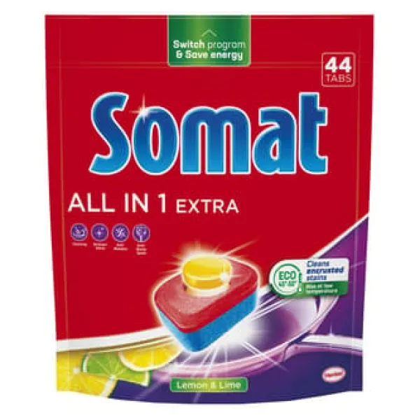 SOMAT Alt i én ekstra citrontabletter 44 stk. 730,4 g Best