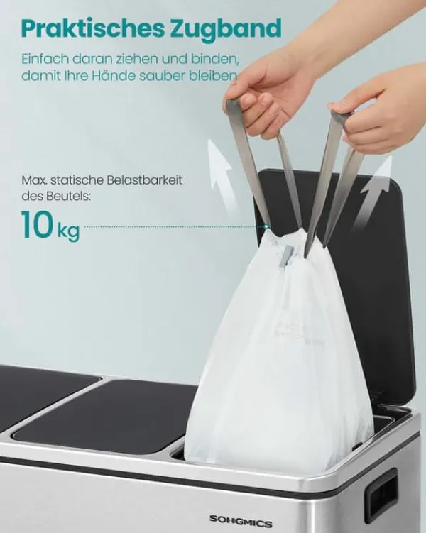 Skraldeposer>SONGMICS affaldsposer 30 L med snor og i alt 80 stk. cremehvide