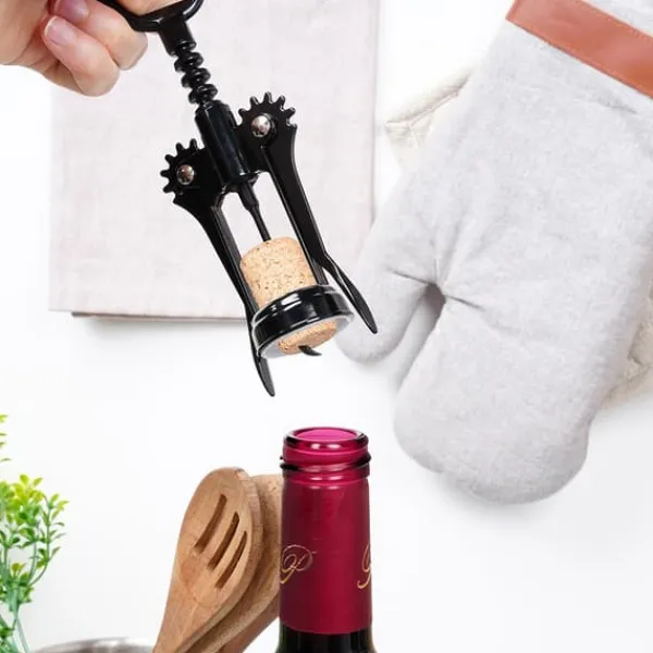Sort metal vinproptrækker 16 cm Online