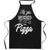 Sort PRINTET FORKLÆDE køkken Alt du behøver er kærlighed Pizza herre dame Discount