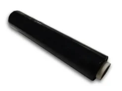 Sort strækfilm til håndindpakning. Sort strækfilm, 50 cm, 2,5 kg, 23 my tyk. Outlet