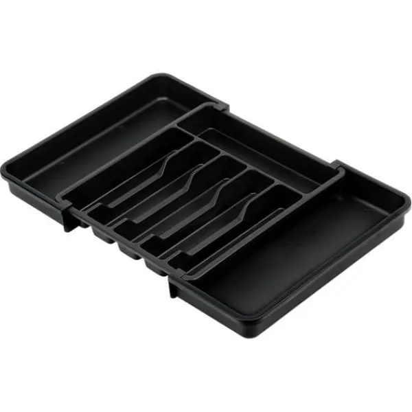 Sort udtrækkelig bestikskuffeindsats 33-56,5x37,5 cm Outlet