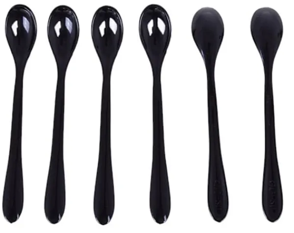 Sorte plastik dessertskeer 12 cm/25 stk. teskefulde Hot