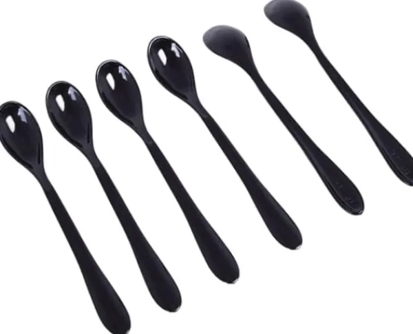 Sorte plastik dessertskeer 12 cm/25 stk. teskefulde Hot