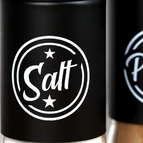 Sorte salt- og peberbøsser i glas, 2 stk. New