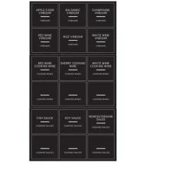 Sorte Sauceetiketter (20,65x14cm) - 18 Etiketter/5 Ark Discount