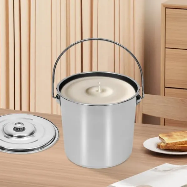 Isspande & Kølere>Spand i rustfrit stål - Isspand - 12 l - Med låg - Stor kapacitet - Til catering & køkken - Sølv