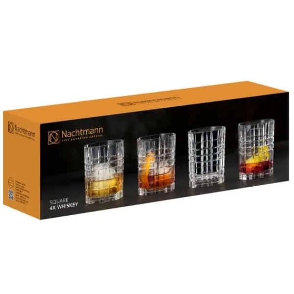 Square Whiskey Glass 35cl, 4-Pack - Nachtmann Online