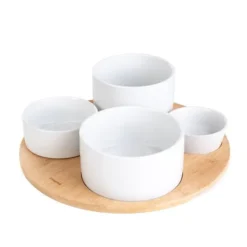 Sæt | YIFAN | hvid, 5-delt serveringsskål | 33 cm | 874524 New