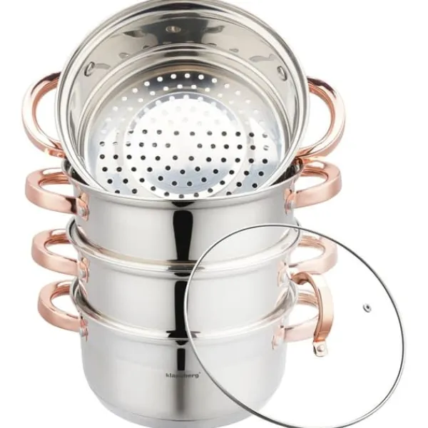 Madlavningsmaskiner>Sæt dampgryder 20 cm 5 stk KLAUSBERG KB-7730 damper