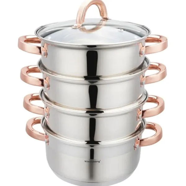 Madlavningsmaskiner>Sæt dampgryder 20 cm 5 stk KLAUSBERG KB-7730 damper